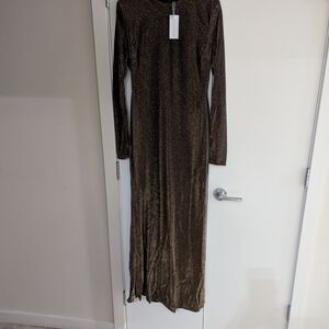 Baltic Born Metallic Brown Long Sleeve Dress